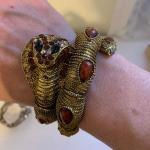 Serpent jeweled wrap around bracelet